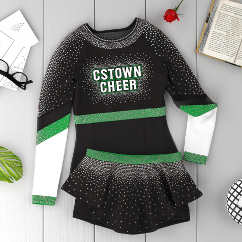 diy glitter cheer clothes black 6