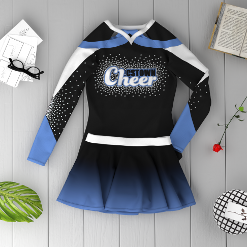 one piece cheer clothes blue 6