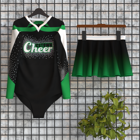 one piece cheer clothes green 5