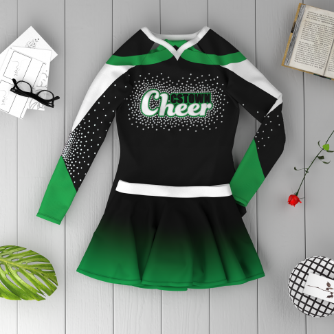 one piece cheer clothes green 6