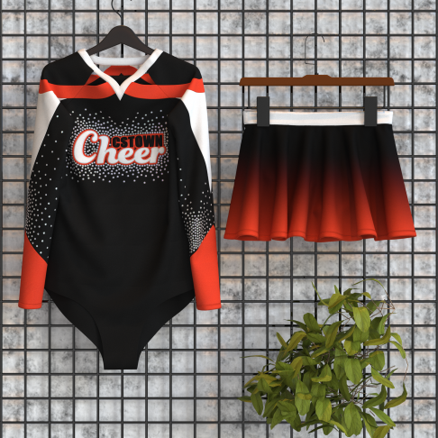 one piece cheer clothes red 5