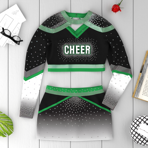 cheap blue diy cheer uniforms green 6