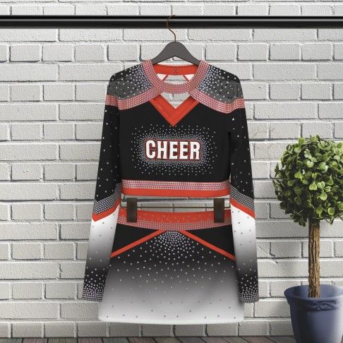 cheap blue diy cheer uniforms orange 5