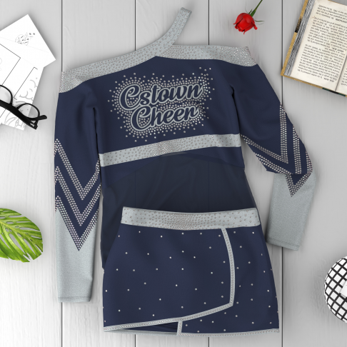 green and black cheap youth cheer uniforms template blue 6