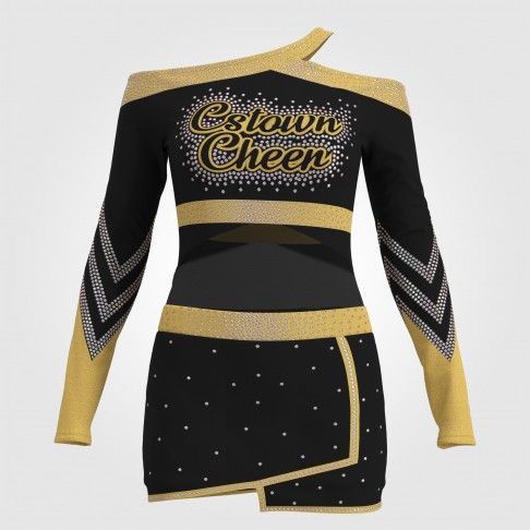 green and black cheap youth cheer uniforms template gold 0