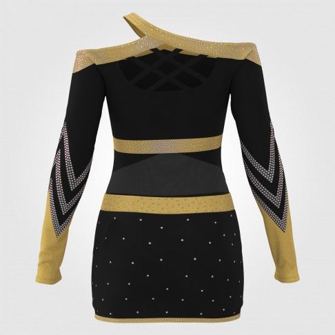 green and black cheap youth cheer uniforms template gold 1