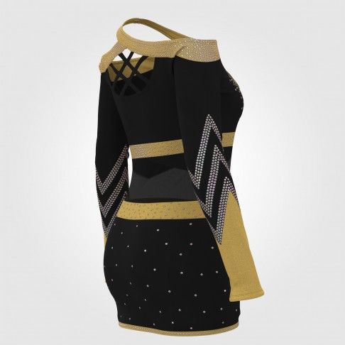 green and black cheap youth cheer uniforms template gold 4