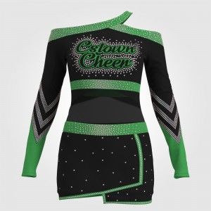 green and black cheap youth cheer uniforms template