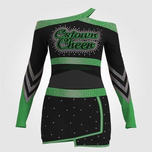 green and black cheap youth cheer uniforms template green 0