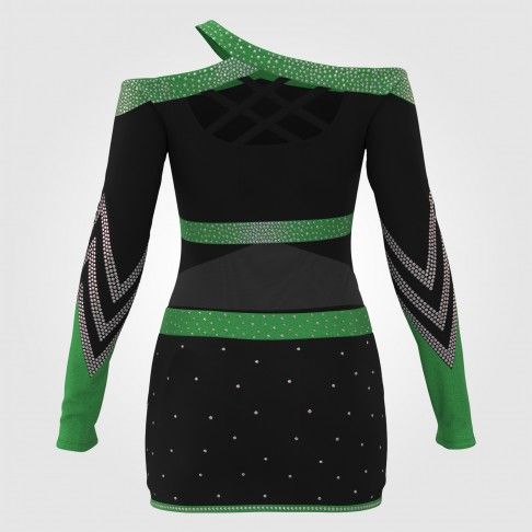 green and black cheap youth cheer uniforms template green 1