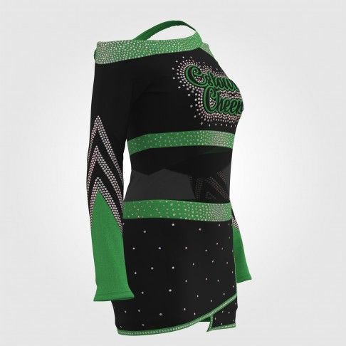 green and black cheap youth cheer uniforms template green 3