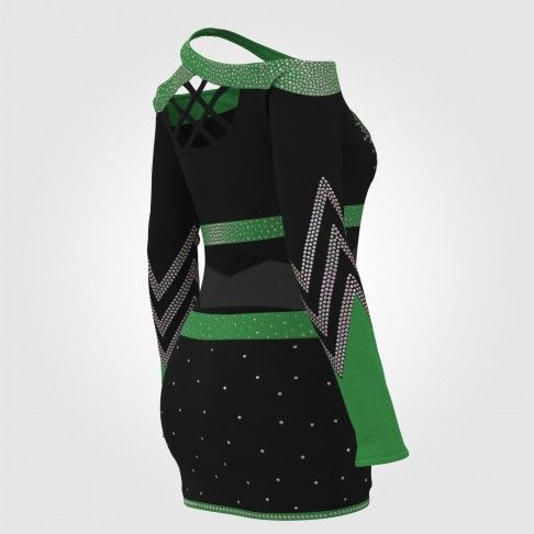 green and black cheap youth cheer uniforms template green 4