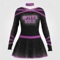 wholesale black and red cheer uniforms purple
