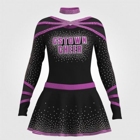 wholesale black and red cheer uniforms purple 0