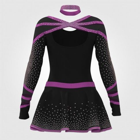 wholesale black and red cheer uniforms purple 1