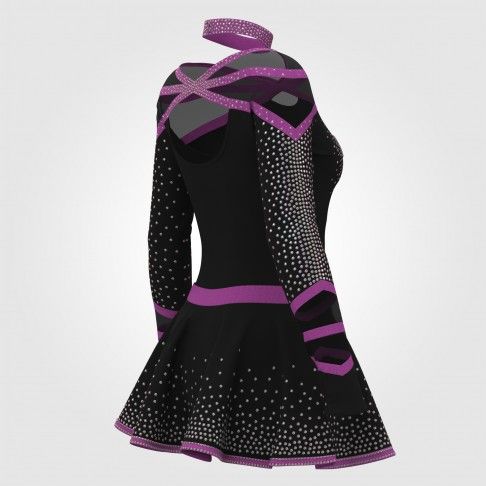 wholesale black and red cheer uniforms purple 4