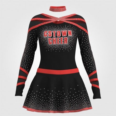 wholesale black and red cheer uniforms red 0