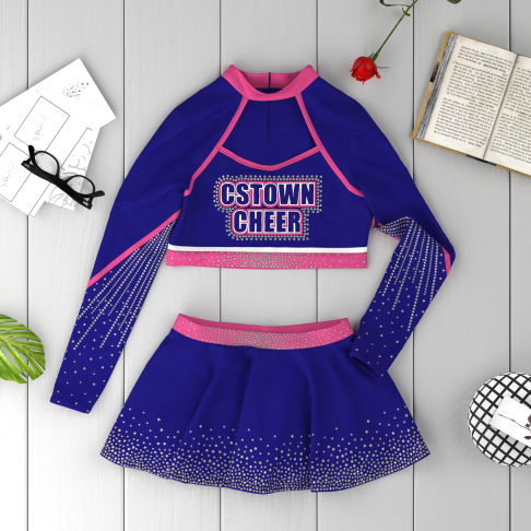 purple dance team cheer uniforms blue 6