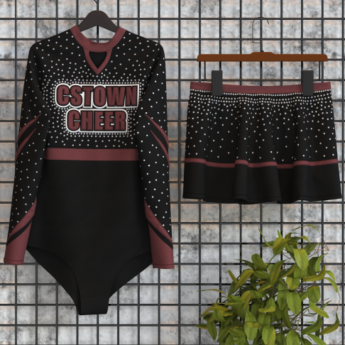 black team leader cheer sets red 5