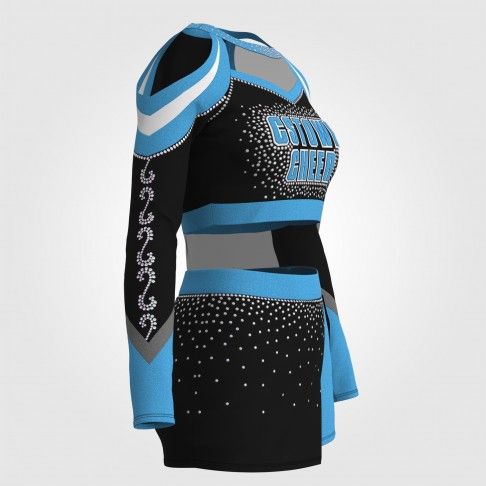 black and yellow cute cheer uniforms blue 3