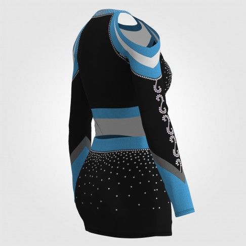 black and yellow cute cheer uniforms blue 4