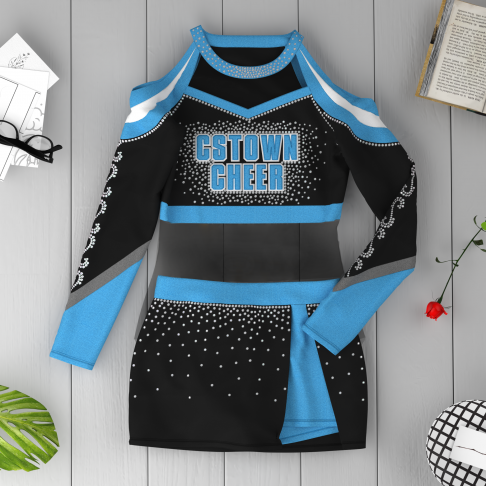 black and yellow cute cheer uniforms blue 6