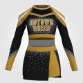 black and yellow cute cheer uniforms gold