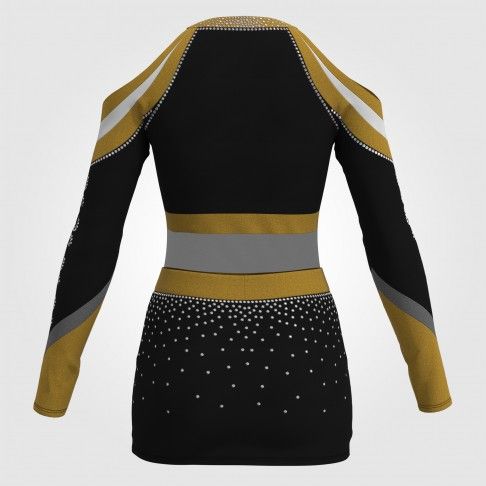 black and yellow cute cheer uniforms gold 1
