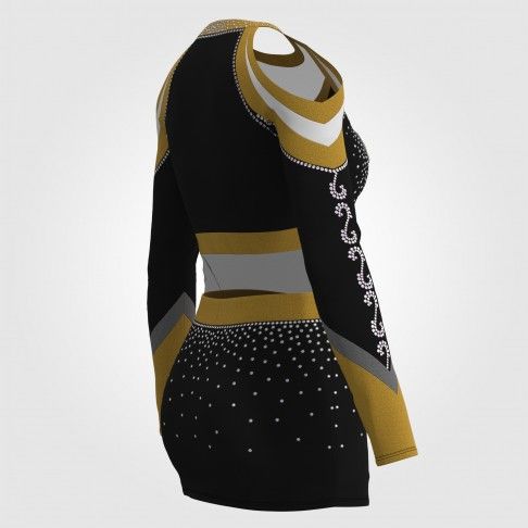 black and yellow cute cheer uniforms gold 4
