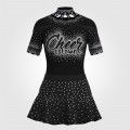 short sleeve black cheer outfit black