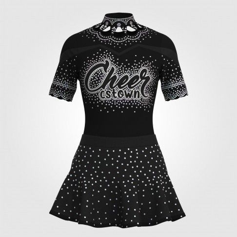 short sleeve black cheer outfit black 0