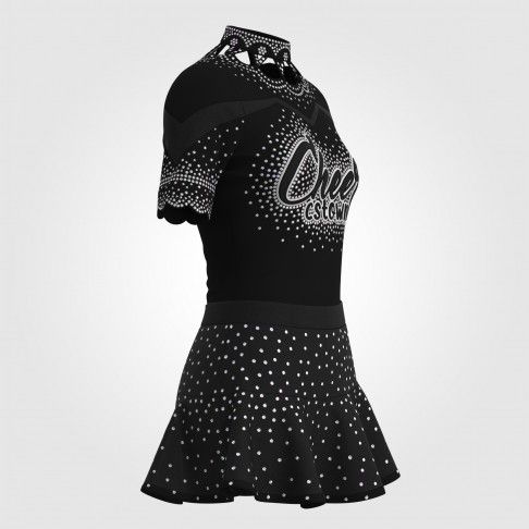 short sleeve black cheer outfit black 3