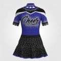 short sleeve black cheer outfit blue