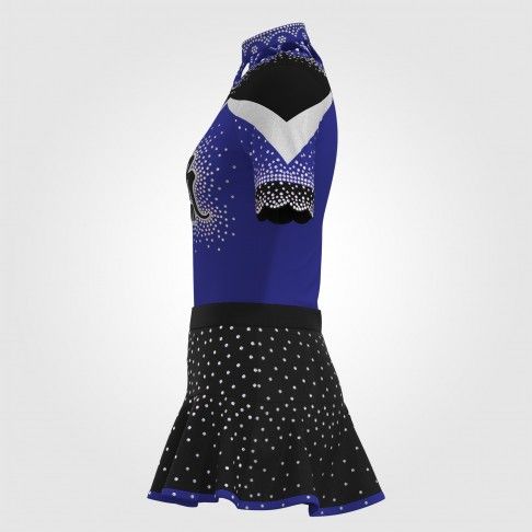 short sleeve black cheer outfit blue 2