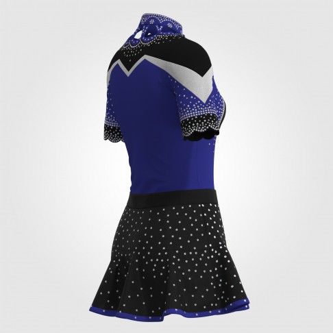 short sleeve black cheer outfit blue 4
