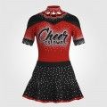 short sleeve black cheer outfit red