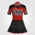 short sleeve black cheer outfit red