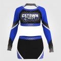 design all star cheap purple cheerleading uniform blue
