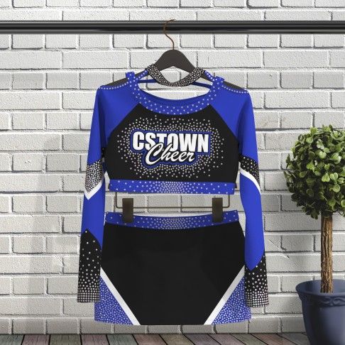 design all star cheap purple cheerleading uniform blue 5