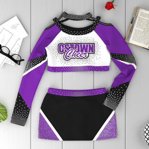 design all star cheap purple cheerleading uniform purple 6