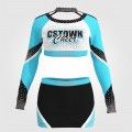 design all star cheap purple cheerleading uniform light blue