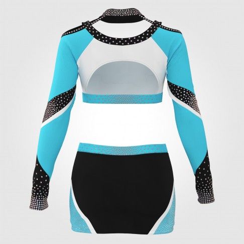 design all star cheap purple cheerleading uniform light blue 1