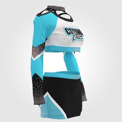 design all star cheap purple cheerleading uniform light blue 3