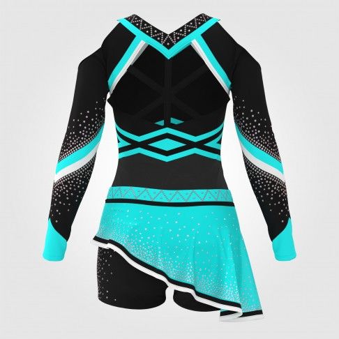 wholesale black and green modest cheer uniforms black 1