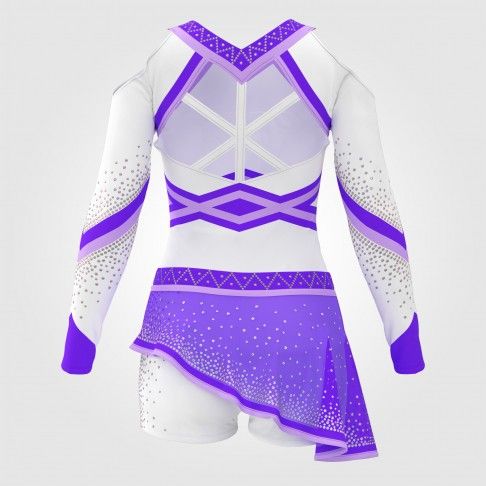 wholesale black and green modest cheer uniforms purple 1