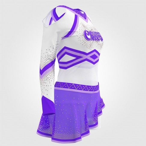 wholesale black and green modest cheer uniforms purple 3