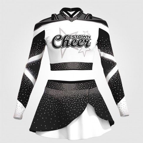 navy blue custom cheerleader uniform black 0