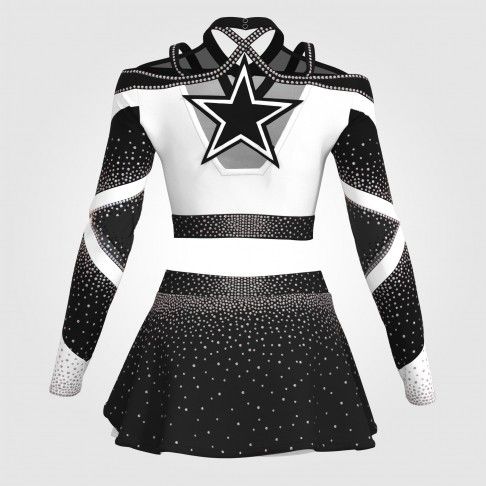 navy blue custom cheerleader uniform black 3