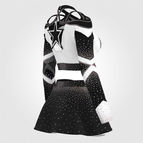 navy blue custom cheerleader uniform black 8