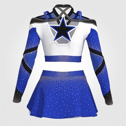 navy blue custom cheerleader uniform black 2